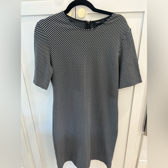 Theory Rijik B Claymont Office Chic Sheath Mini Dress Patterned Garment Size 12 - Picture 1 of 6